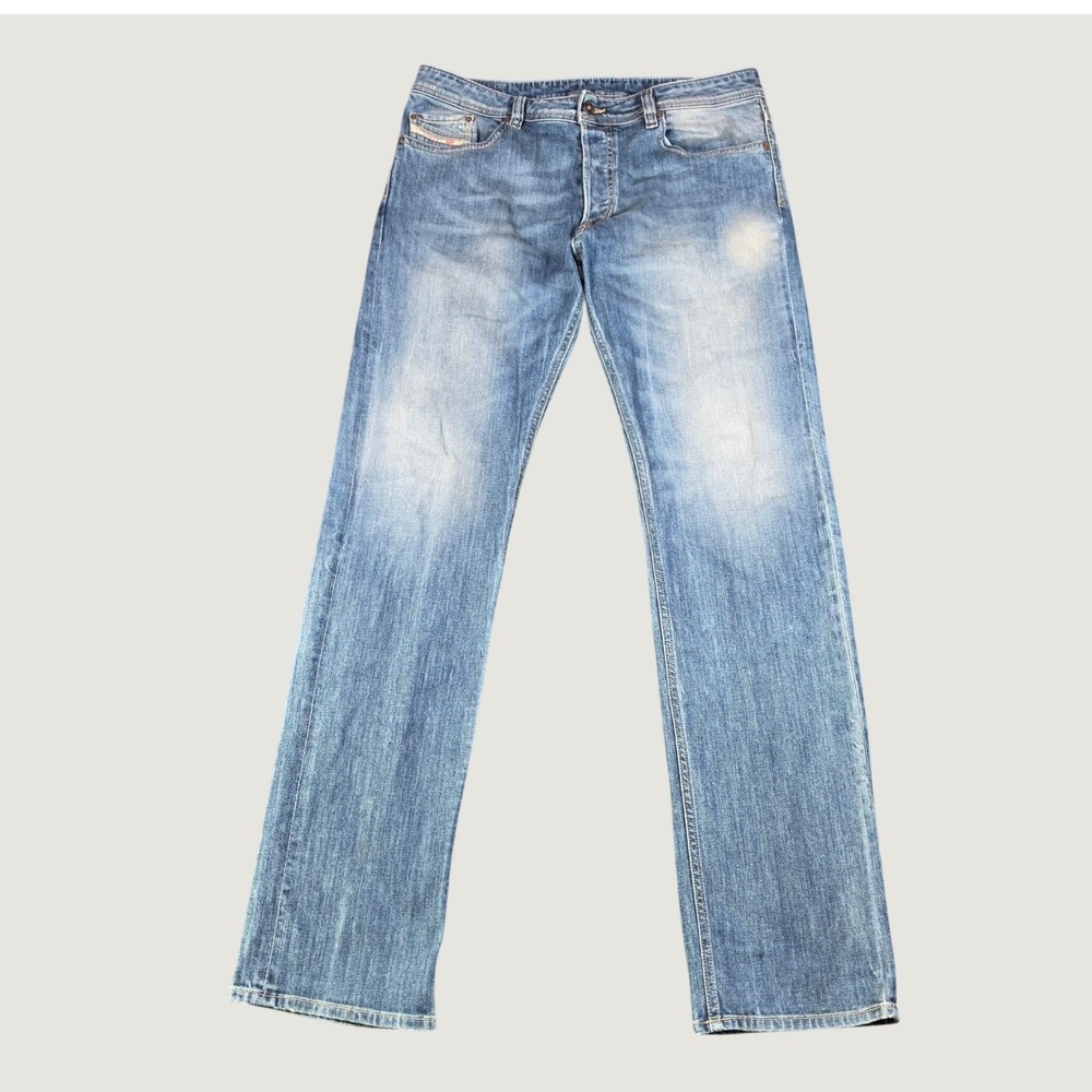Diesel Larkee-Relaxed Jeans Blue Mens 36x36 Wash 0880K Stretch Straight Leg Fade